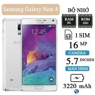 Điện thoại Samsung Galaxy Note 4 Ram3/32 chính hãng nhập khẩu, Chiến game mượt