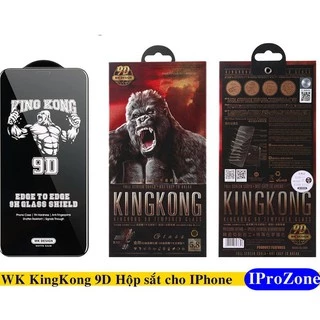 (WK Kingkong 9D) Cường lực cao cấp cho IP từ 7/8 - IP X , IP XS Max chính hãng WK Kingkong 9d hộp sắt