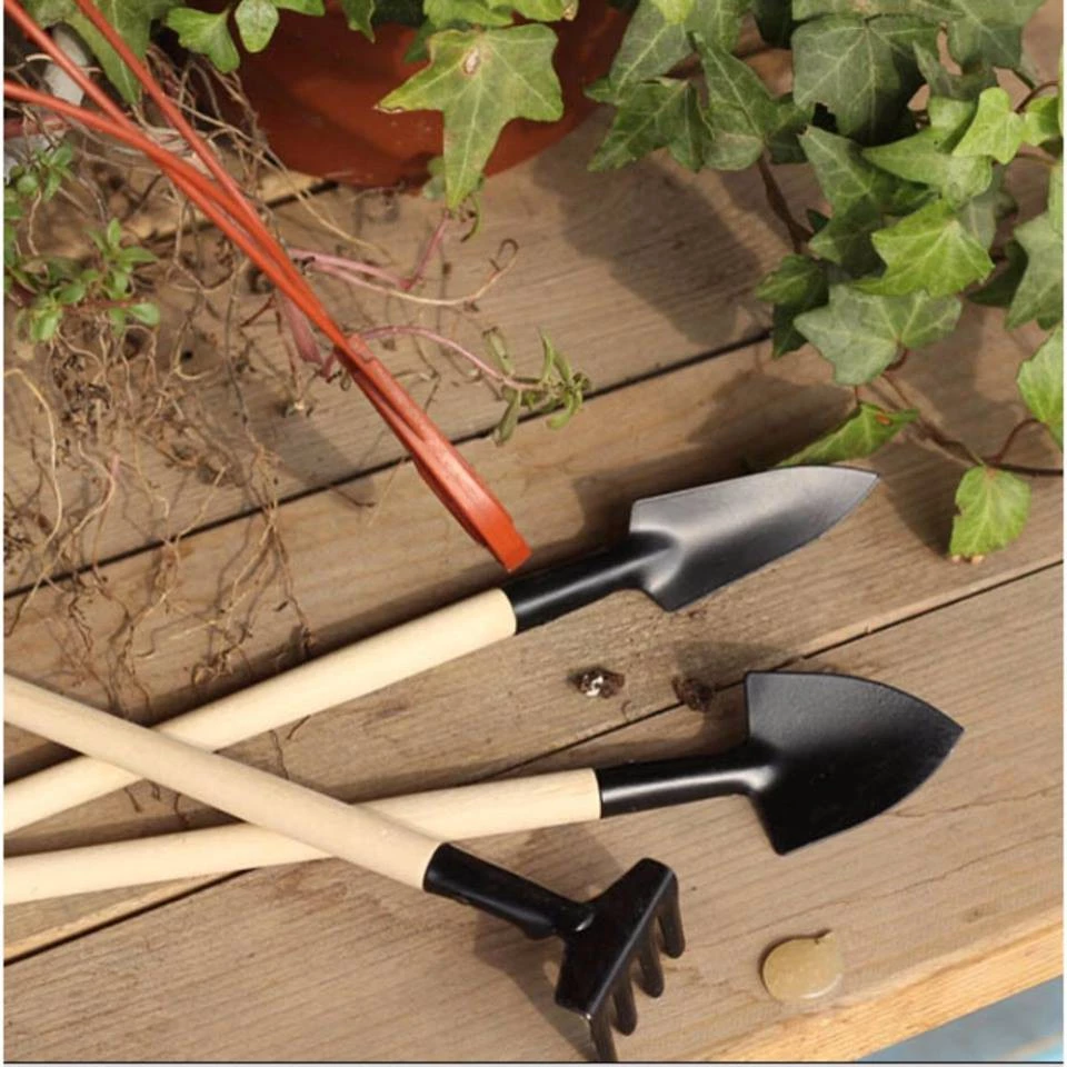Bộ dụng cụ làm vườn mini : 3 món gồm 1 xẻng, 1 xúc, 1 cào