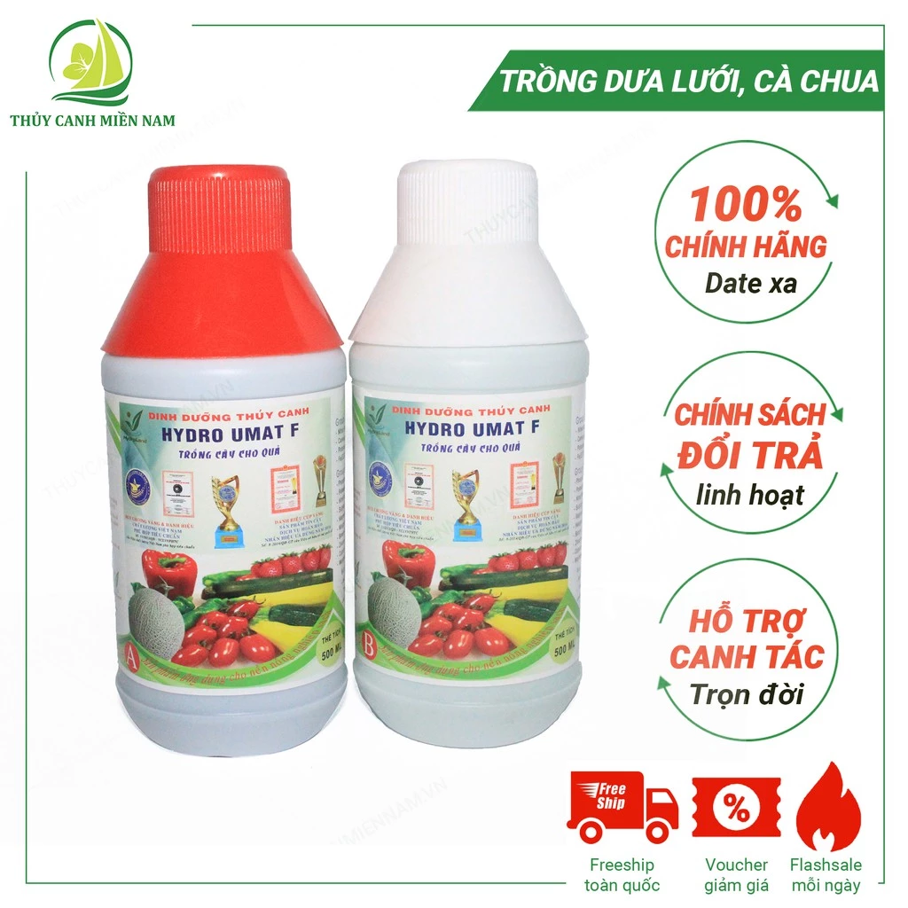 Dung dịch dinh dưỡng thủy canh cho cây ăn trái, rau củ quả HydroUmat F | Dạng dung dịch pha sẵn, dễ sử dụng