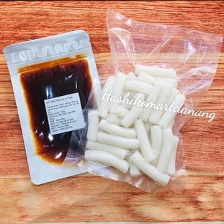 Bánh gạo tokbokki Hàn Quốc 250g kèm sốt nêm sẵn gia vị 100g