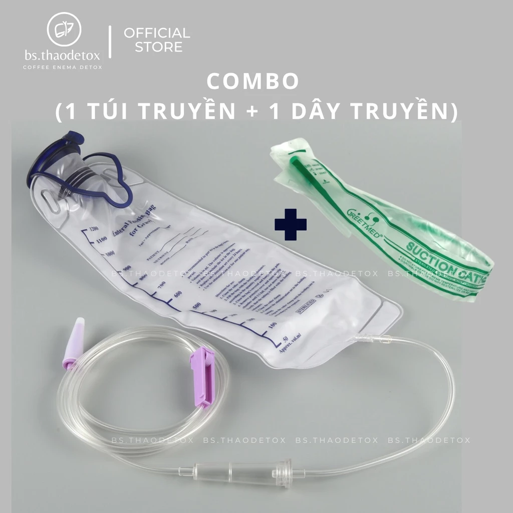 Túi Truyền thải độc đại tràng Cà Phê, bộ dụng cụ Coffee Enema ( đã bao gồm 1 dây truyền) Gravity Feeding bag