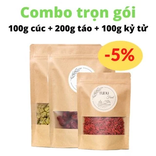 Combo Trà Hoa Cúc 100g Kỷ Tử 100g Táo Đỏ 200g Tudu Food Loại 1 Chất Lượng Tốt Đóng Túi Zip Giấy Thực Phẩm