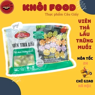 Viên thả lẩu bánh bao vị phô mai trứng muối hãng Lacusina nướng thả lẩu loại ngon nhất