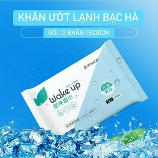 Gói 12 Khăn ướt lạnh băng đá tinh chất bạc hà