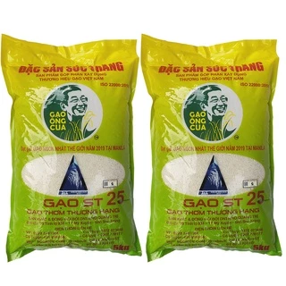 Combo 2 Sản Phẩm Gạo ST25 Túi 5Kg Gạo Ông Cua, Đặc Sản Sóc Trăng