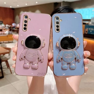 ốp lưng Realme 6 Realme 6 pro TPU Mạ điện 3D Phi hành gia có chân đế ốp điện thoại Realme 6 Realme 6 pro