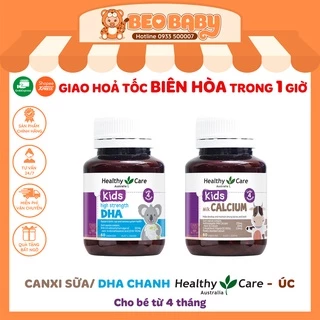Combo Canxi Sữa/ DHA Chanh Healthy Care (60 Viên) Cho Bé Từ 4 Tháng  -  Úc