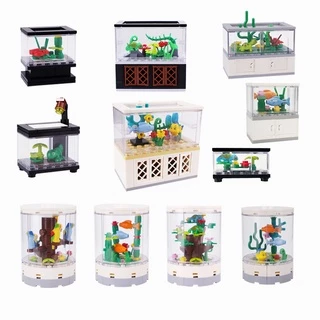 [funbrick] Mô Hình Bể Cá Mini Để Bàn Trang Trí diy