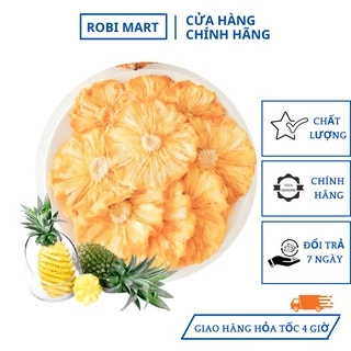 Dứa thái lát sấy lạnh Robimart gói 500g - Giảm cân, tiêu hóa tốt, đẹp da hàng đẹp loại 1