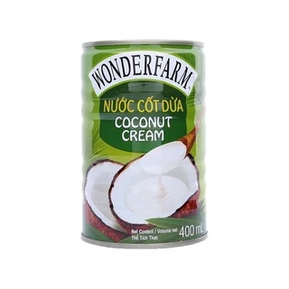 Nước Cốt Dừa WONDERFARM Coconut Cream Lon 400ml - Nguyên Liệu Làm Trà Sữa, pha chế, nấu chè, làm kem giá rẻ tại Hà Nội