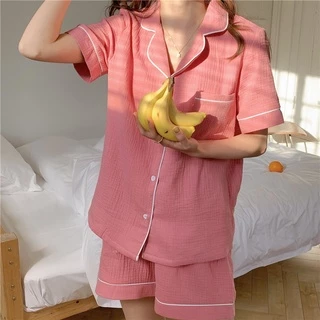 Bộ Đồ Ngủ Pijama Nữ Tiểu Thư Mặc Nhà Tay Cộc Quần Đùi Chất Liệu Đũi Xốp Cao Cấp Có Size,Đồ Bộ Nữ Mặc Nhà Giá Rẻ