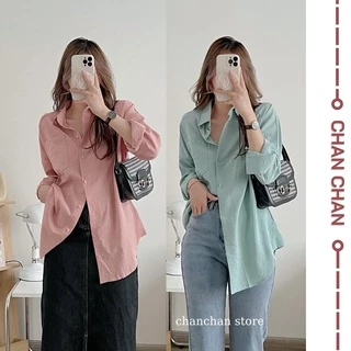 Áo Sơ Mi Oversize Dáng Dài Form Rộng Nhiều Màu Xinh