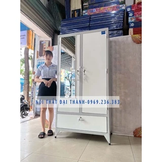 Tủ sắt sơn tĩnh điện hộc bật màu xám 1m8x90cm - Nội Thất Đại Thành