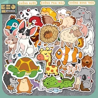 Combo 50 Sticker Funny Animals chống nước sticker dán laptop, điện thoại, đàn guitar, mũ bảo hiểm, vali. MSP: ST13