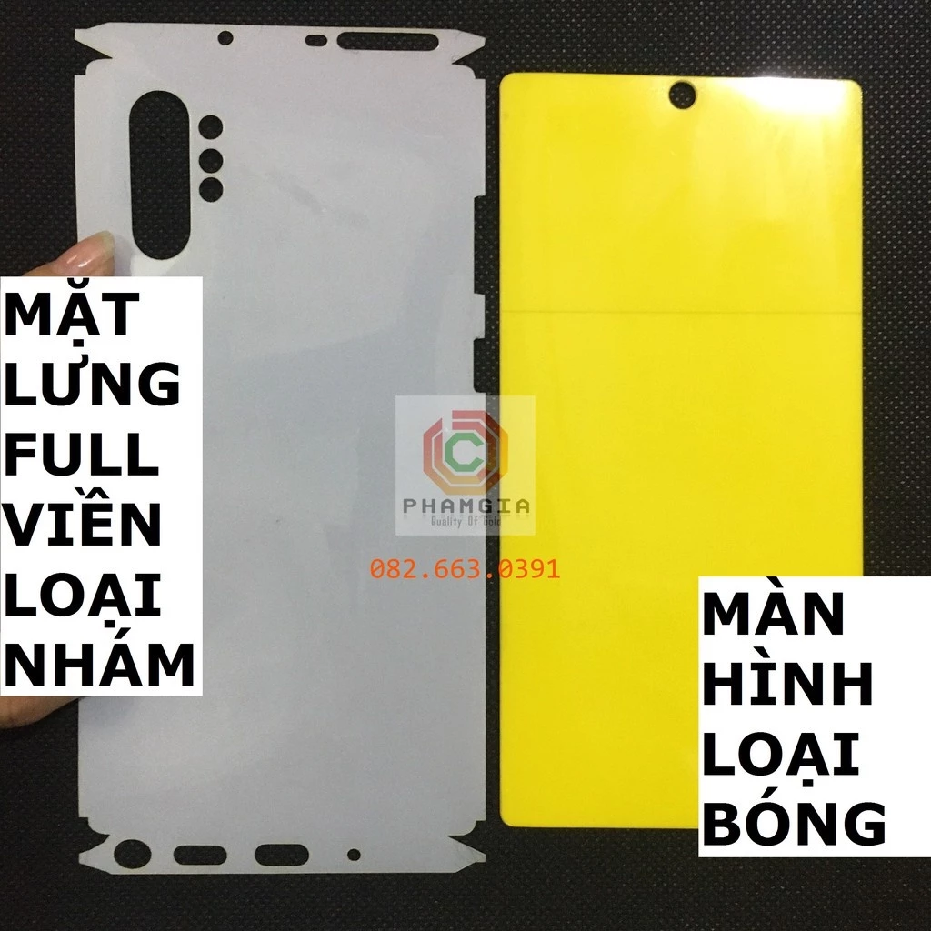 Dán PPF bóng, nhám cho Samsung Note 10/ Note 10 Plus màn hình, mặt lưng, full lưng viền siêu bảo vệ