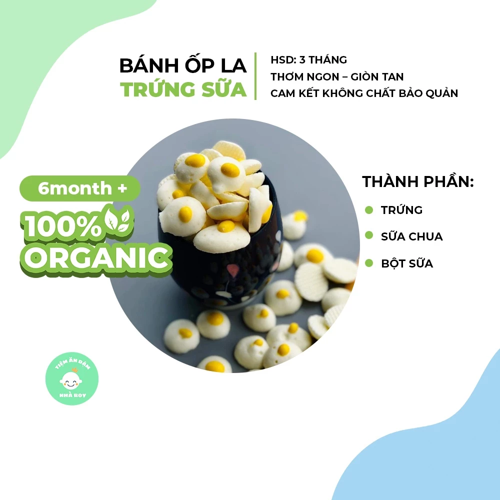 Bánh sữa chua trứng ốp la giòn tan, bánh ăn dặm cho bé từ 6 tháng tuổi