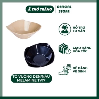 Tô vuông Melamine TV17 màu đen/nâu