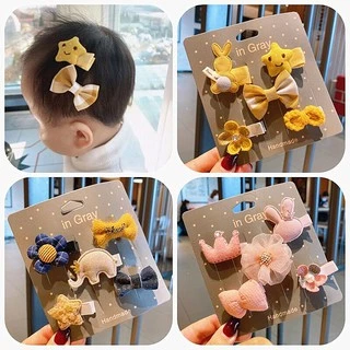 🌺 Set 5 Kẹp tóc bé gái dễ thương cực xinh phong cách Hàn quốc - Selenshop