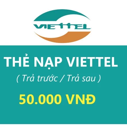 thẻ viettel 50k- Thanh toán thuê bao trả trước, trả sau, internetvietetl.