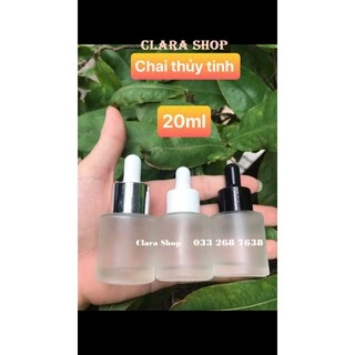 Chai serum thủy tinh mờ chiết mỹ phẩm 20ml - Chai tinh dầu thủy tinh mờ nắp bóp 20ml