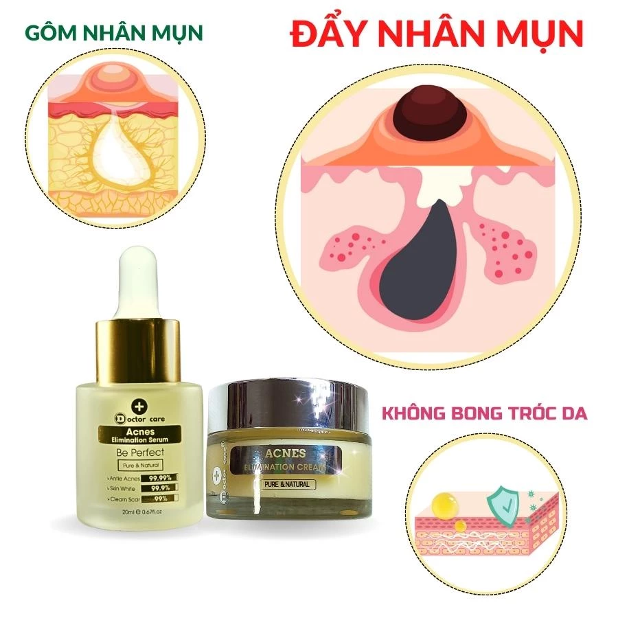 Bộ Đôi giảm mụn mờ thâm hiệu quả Doctor care Acnes Elimination DÀNH CHO DA DẦU MỤN