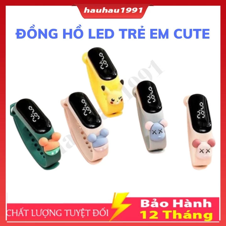 Đồng hồ điện tử Led  trẻ em nhân vật hoạt hình ngộ nghĩnh, Bảo Hành 12 Tháng