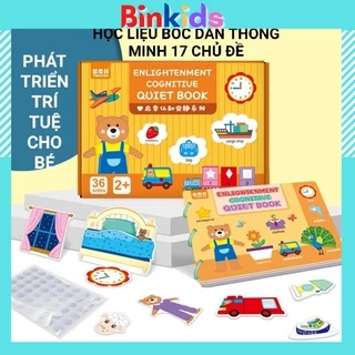 Sách bóc dán tiếng Anh, Học liệu bóc dán Montessori thông minh 17 chủ đề - Đồ chơi Giáo Dục sớm sử dụng nhiều lần