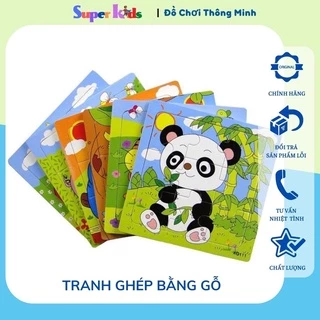 Tranh Ghép Hình 2D 9 Mảnh Ghép Bằng Gỗ Cho Bé