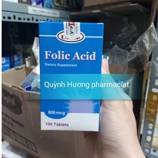 Viên uống FOLIC ACID 800mcg UBB lọ 100 viên giúp bổ bà bầu thai kì khỏe mạnh