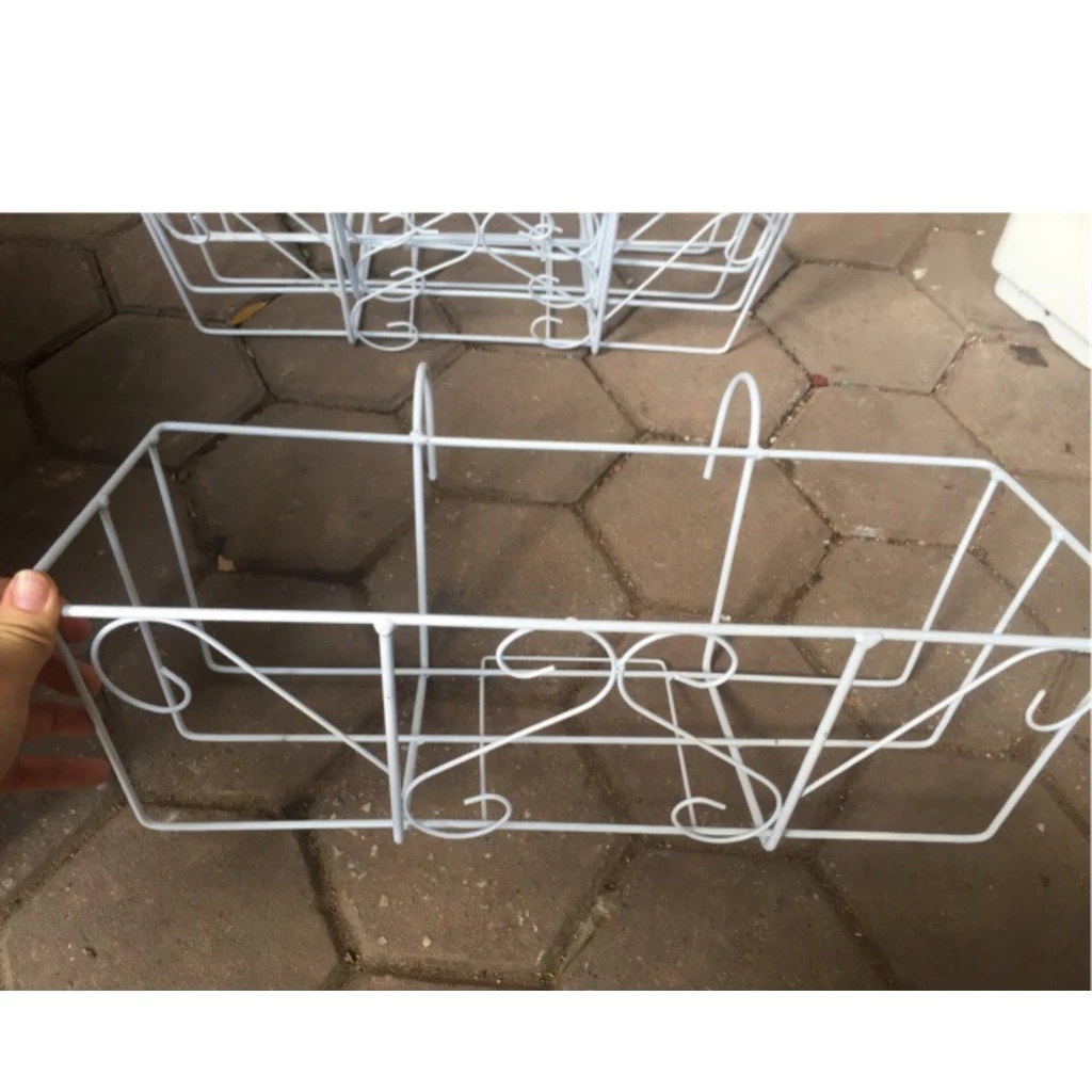 Giá sắt treo ban công đựng chậu 48x20x16cm trồng hoa, cây cảnh