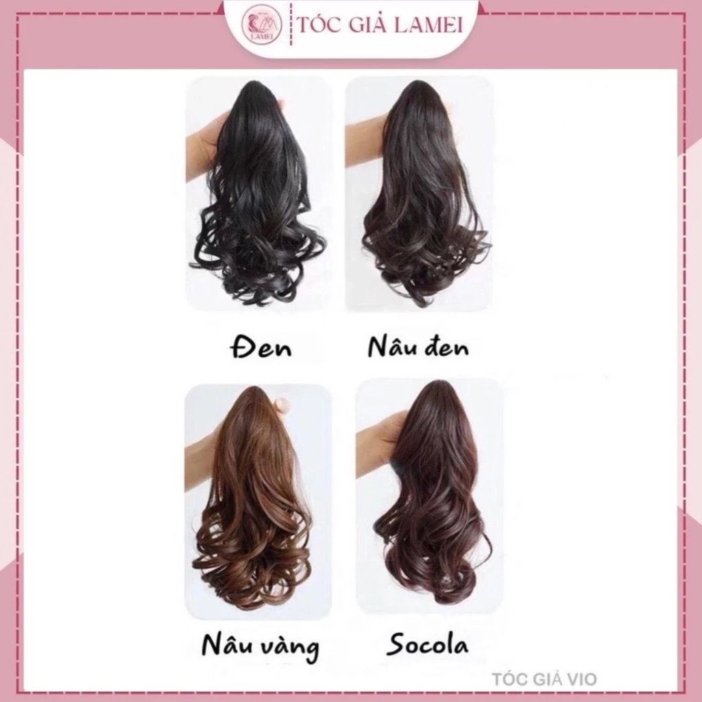 Tóc giả nữ ngoạm xoăn ngắn 30cm mềm mượt tự nhiên