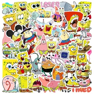 Bộ 10/50 Miếng Dán Chống Thấm Nước Hình Hoạt Hình SpongeBob