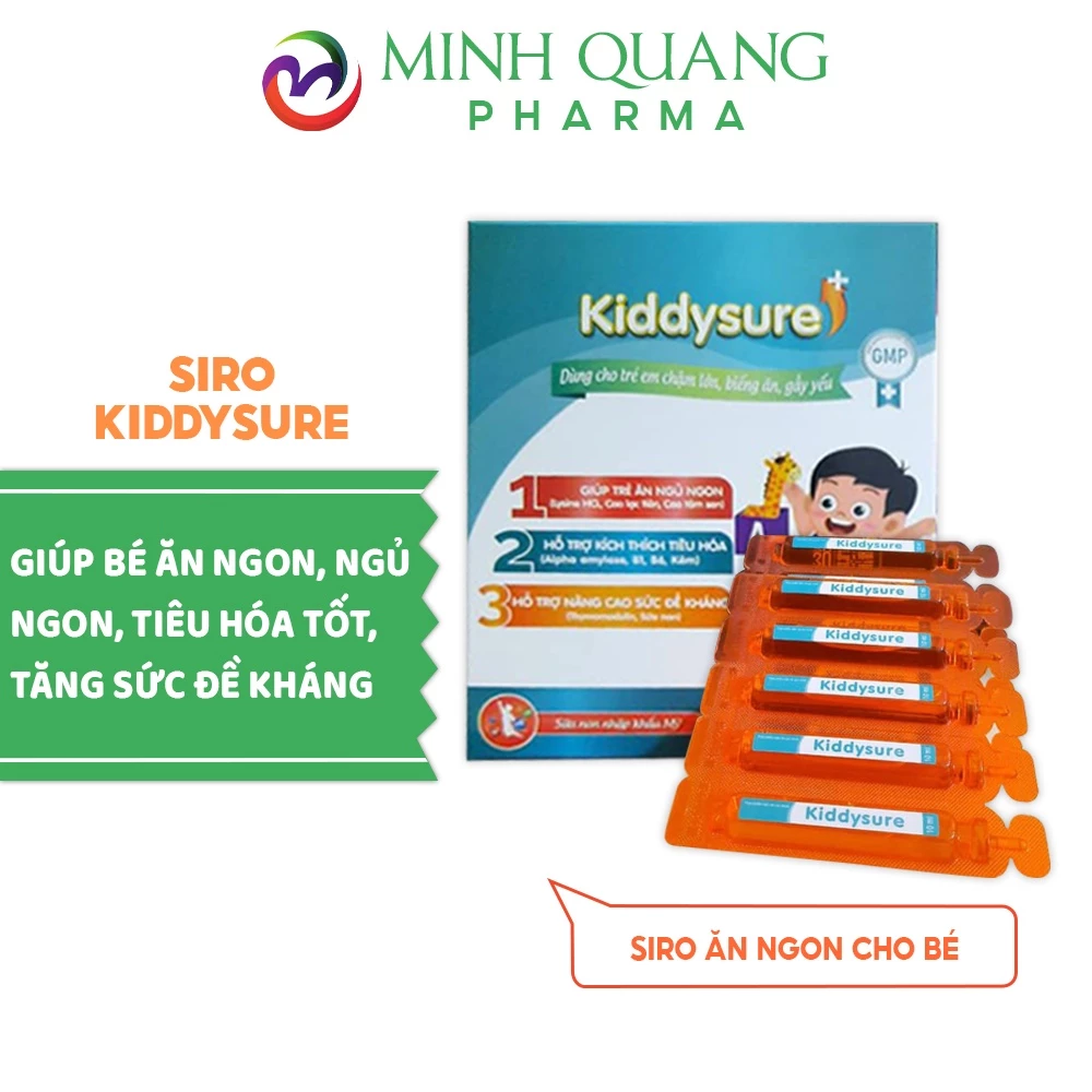 Siro ăn ngon KIDDYSURE giúp bé ăn ngon, ngủ ngon, tiêu hoá tốt, tăng cân, tăng sức đề kháng hộp 20 ống