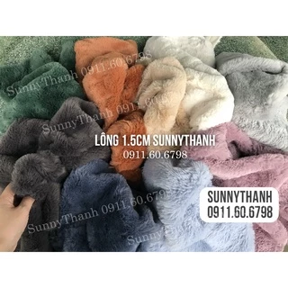 1m x 1m6 Vải Lông Thỏ cao cấp 15mm may áo khoác mùa đông, áo lạnh cho bé, noel, thời trang châu âu, siêu mềm mịn mướt