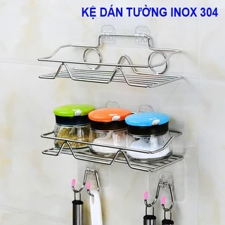 Kệ nhà tắm inox 304 dán tường, kệ nhà bếp treo tường để đồ đa năng tiện lợi, dễ sử dụng