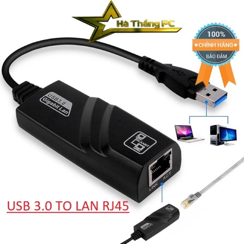 Cáp Chuyển Đổi USB To LAN / Type C to LAN RJ45 xịn / Hub Chia Usb