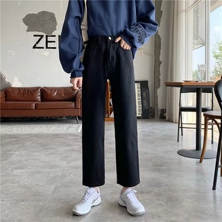 Quần denim basic màu đen DQ032