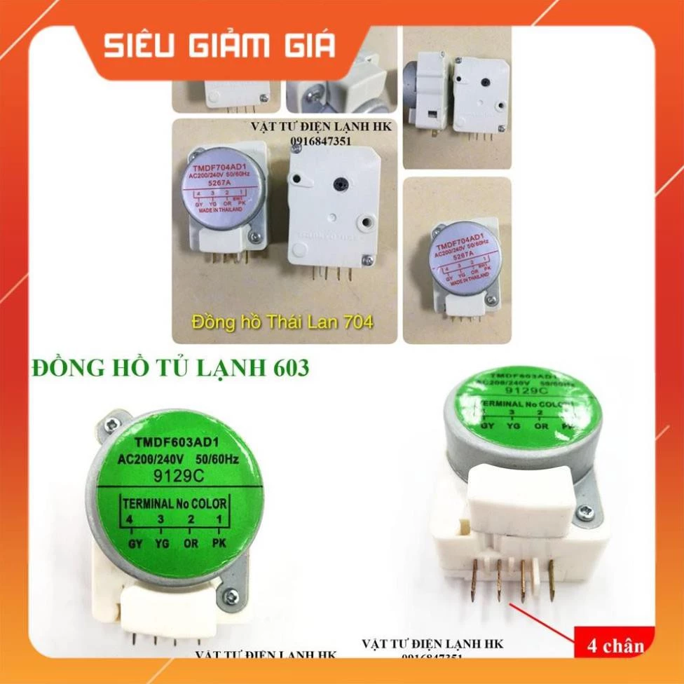 Đồng hồ rơ le thời gian cho tủ lạnh 603 704 706 Timer Thái lan