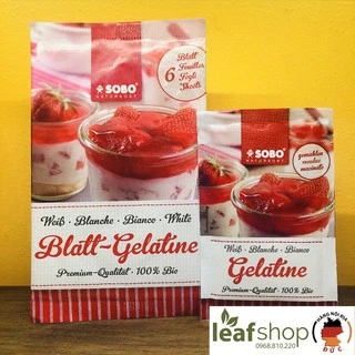 GELATINE HỮU CƠ CAO CẤP ĐỨC SOBO 9 gram (Gelatine lá / bột gelatine)