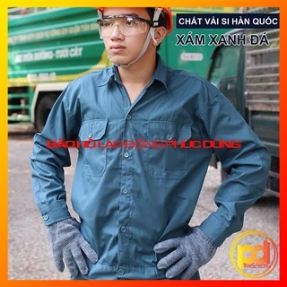 Áo bảo hộ lao động nam công nhân giá rẻ dài tay - chất Vải Hàn Quốc Thoáng Mát độ bền cao Thấm Hút Mồ Hôi Co Giãn