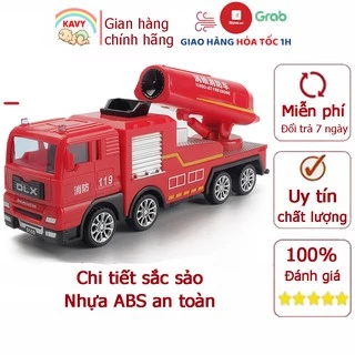 Đồ chơi xe cứu hỏa phun nước KAVY mô tả chi tiết xe ngoài đợi thực, giúp bé nhận biết, tăng trí tưởng tượng