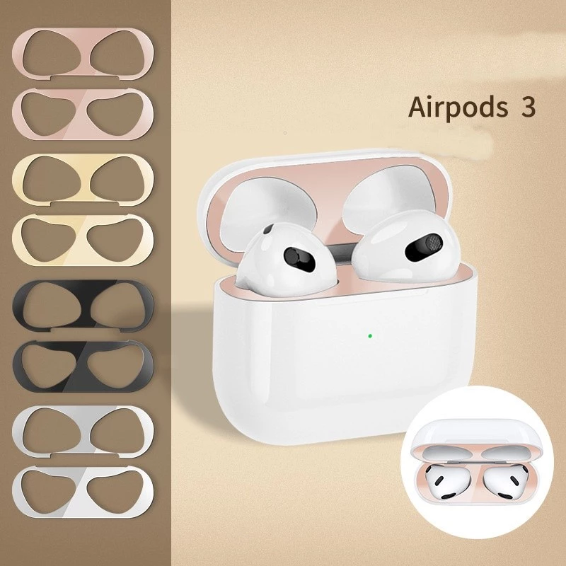 Miếng Dán Chống Bụi Kim Loại Dành Cho tai nghe ko dây Airpods Pro 2/ Airpods 3