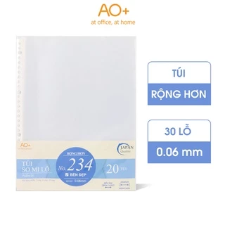 Bìa Lỗ (Túi Sơ Mi) A4, AO+, Rộng hơn/ Dày 0.06 mm/ 30 lỗ (Xấp 20/50 Cái)