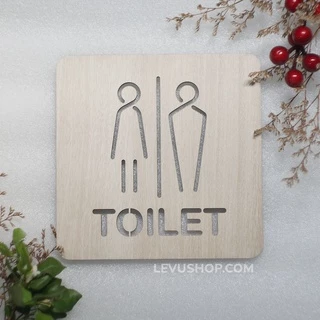 Bảng gỗ toilet dán tường trang trí phòng vệ sinh giá rẻ LEVU-TL14