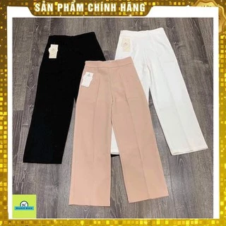 (Lẻ bằng giá sỉ) Quần ống rộng cạp cao khoá hông siêu tông dáng 3 màu đen, kem, trắng trẻ trung sành điệu