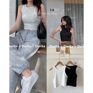 Áo ba lỗ thun gân croptop, Áo ba lỗ hàng đẹp - Dorita Boutique