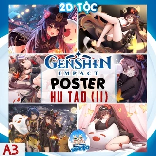 TRANH POSTER A3 HU TAO HuTao (11) GENSHIN IMPACT CHẤT LIỆU GIẤY CAO CẤP - 2D TỘC SHOP