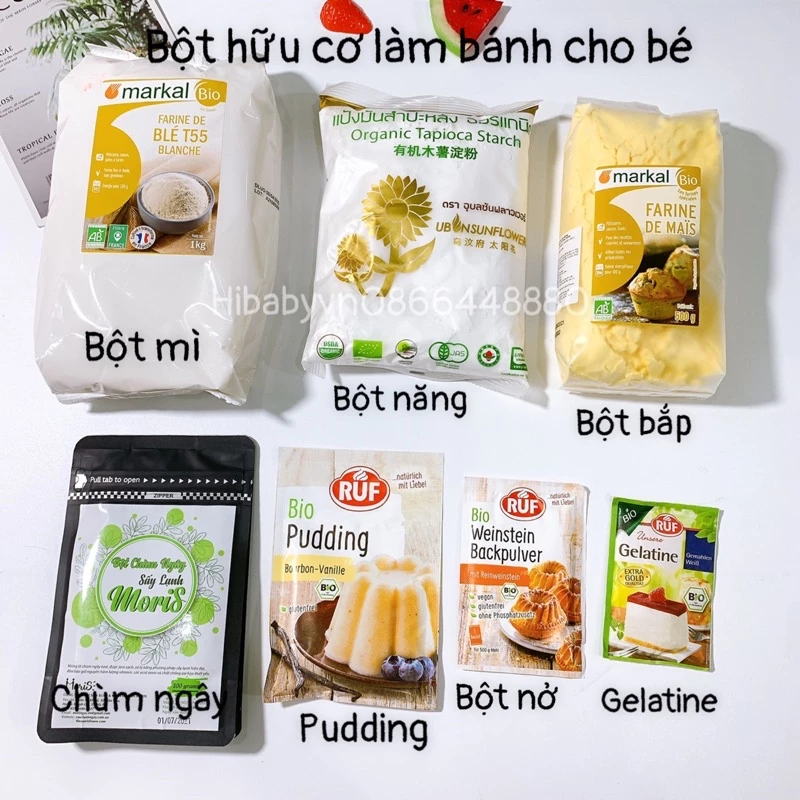 Gelatin/Pudding/Agar/Men Nở/Bột nở/ Vani Hữu Cơ RUF