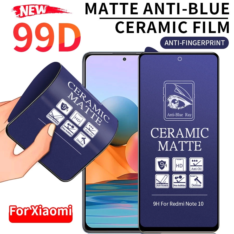 Miếng dán màn hình 99D AG cho Xiaomi Redmi Note 10 10s 9 9s 8 7 Pro Max K20 K30 K40 9a 9c 8a 7a 6 6a Mi 10t 9t 11 Lite không kính cường lực